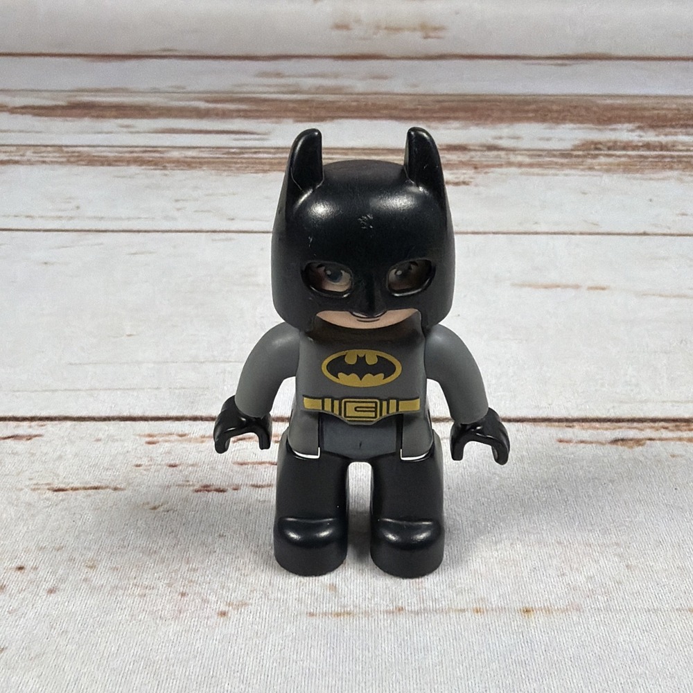 LEGO Duplo Batman Minifigure Black Suit Yellow Utility Belt DC Comics Figure